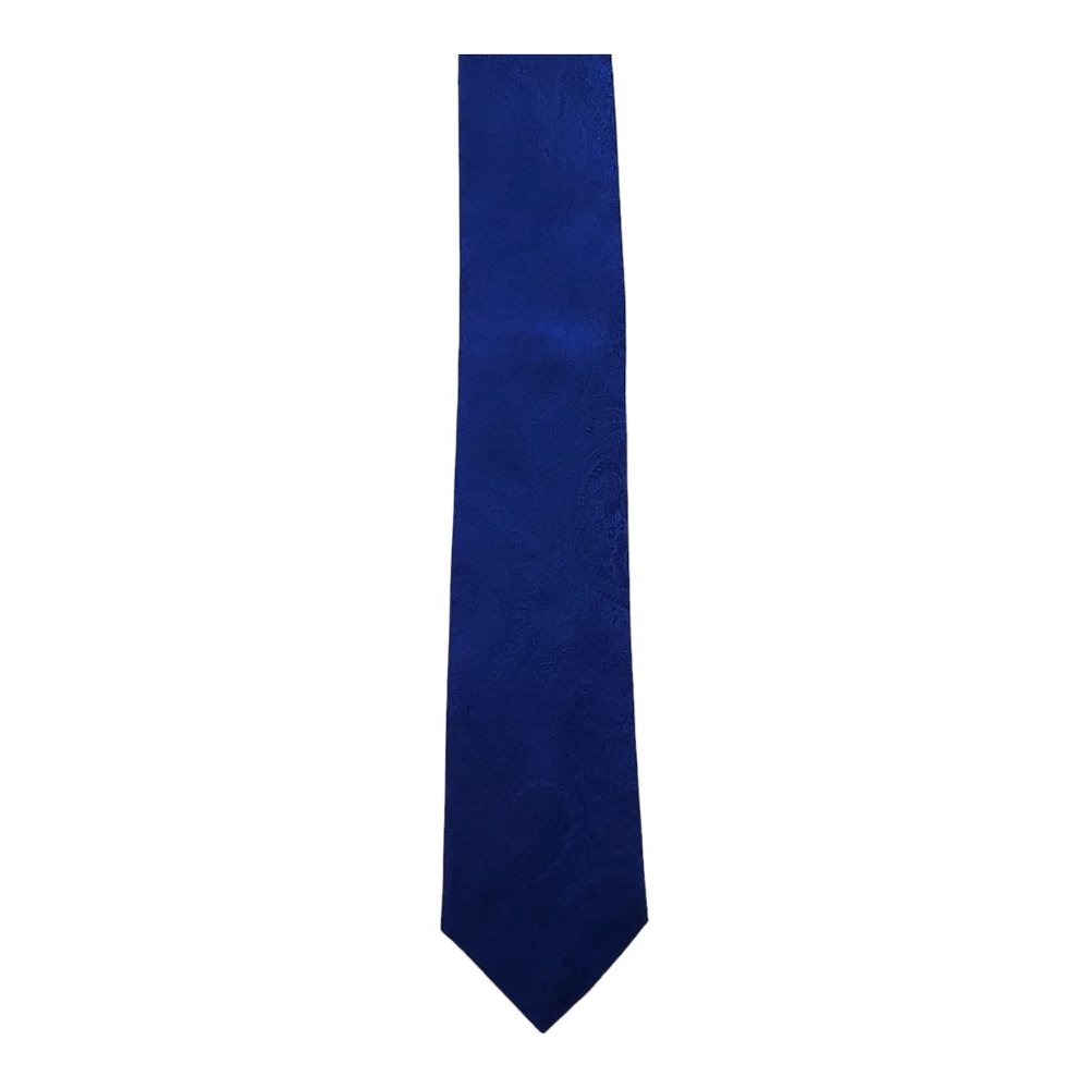 Triad Paisley Pattern Blue 100% Polyester Skinny Necktie